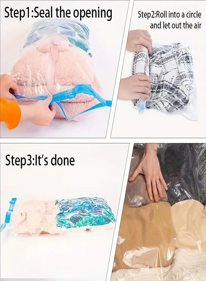KUNFAIT 8 Pack Vaccum Compression Hand Roll up Storage bags (2 S, 3 M, 3 L) for Clothes & Wardrobe Organiser | No Vaccum or Pump Needed | Reusable & Airtight Space Saver Suction Bag Travel Essential - Image 3